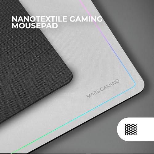 Mars Gaming MCP124PRO, Portugiesisch, Gaming-Combo 4in1, RGB H-Mech-Tastatur mit Handballenauflage, RGB-Maus 3200DPI HUANO-Schalter, FRGB-Headset, Nanotextil-Mauspad 36x26cm, Multiplattform, Weiß Bild 5
