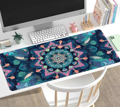 Mauspad Gaming Groß 1200x600x4mm Mandala XXL Mousepad Groß Wassxerdicht Tischunterlage Speed Gaming Maus Tastatur Matte PC Laptop rutschfeste Gummibasis Mouse Mat für Office Home Gamer J-617 Bild 2