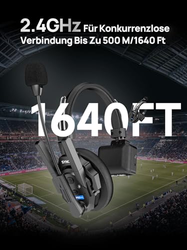 Moman Wireless Intercom Headset, XTALK XPRO5 2.4GHz 24H 500M Vollduplex Kabelloses Kommunikationssystem für Film Produktion(5 PCS) Bild 2