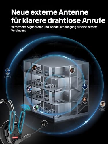 Moman Wireless Intercom Headset, XTALK XPRO5 2.4GHz 24H 500M Vollduplex Kabelloses Kommunikationssystem für Film Produktion(5 PCS) Bild 3