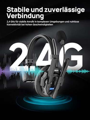 Moman Wireless Intercom Headset, XTALK XPRO5 2.4GHz 24H 500M Vollduplex Kabelloses Kommunikationssystem für Film Produktion(5 PCS) Bild 5