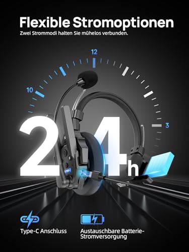 Moman Wireless Intercom Headset, XTALK XPRO5 2.4GHz 24H 500M Vollduplex Kabelloses Kommunikationssystem für Film Produktion(5 PCS) Bild 6