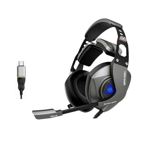 USB-Gaming-Headsets mit Mikrofon mit Farblicht, verstellbare Over-Ear-Kopfhörer mit Soundsteuerung Bild 4