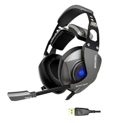 USB-Gaming-Headsets mit Mikrofon mit Farblicht, verstellbare Over-Ear-Kopfhörer mit Soundsteuerung Bild 1