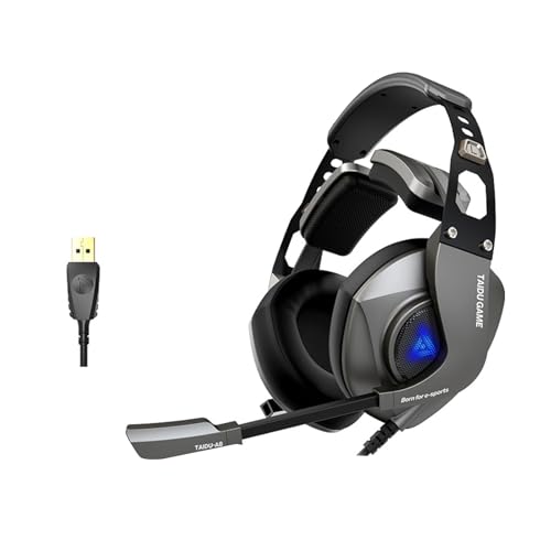 USB-Gaming-Headsets mit Mikrofon mit Farblicht, verstellbare Over-Ear-Kopfhörer mit Soundsteuerung Bild 3