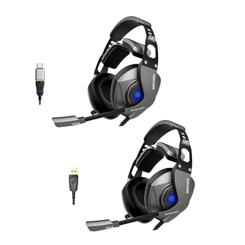 USB-Gaming-Headsets mit Mikrofon mit Farblicht, verstellbare Over-Ear-Kopfhörer mit Soundsteuerung Bild 4