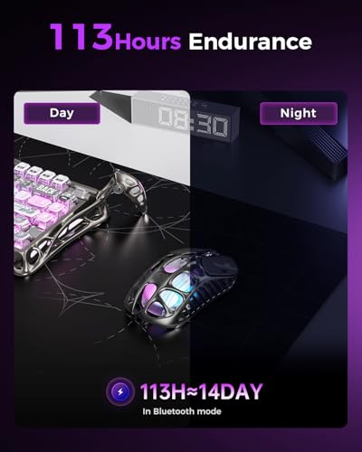 GravaStar Mercury X Pro 49g Kabellose Gaming Maus, 8K-Dongle, 32.000 DPI PAW 3950 Sensor, 8.000 Hz Polling-Rate, Magnesiumlegierung, hohles Design, RGB-Beleuchtung, 5 programmierbare Tasten Bild 6
