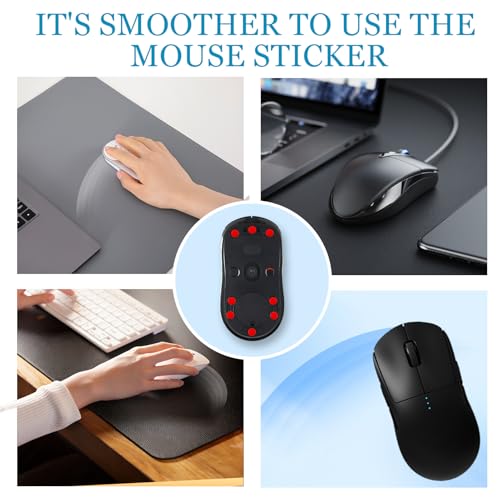 40 Stück Mouse Skates Set für Logitech G PRO Wireless, Ultra-Schnelle Mausfüße für Logitech G PRO Wireless, Mouse Dot Skate Set, Abgerundete Kanten,Perfekte Gleiteigenschaften für Gaming, Büro, Rot Bild 7