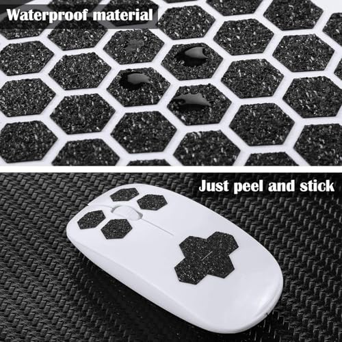 Asixxsix Telefon-Griffband, 10 Pcs Acryl Maus Grip Tape Sechseck Form Telefon Grip Aufkleber schweißabsorbierend Anti-Rutsch-Controller Gr ip Ta pe für Tele fon Maus Laptop Tablet Gaming Case Bild 2