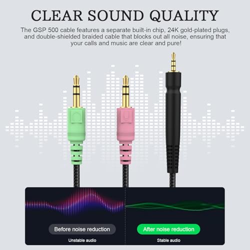 Zosvoses GSP 500 Ersatzkabel kompatibel mit SENNHEISER Game ONE, Game Zero, PC 373D, GSP 350, GSP 500, GSP 600, GSP 670, G4ME ONE, G4ME Zero Gaming Headset, 2,0 m Bild 3