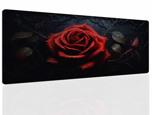 Mauspad Rose Gaming Mousepad XXL Mauspad Gaming 1400x800, Mousepads Wasserdicht Mauspads Anti-Rutsch, Schreibtischunterlage Mousepad Groß Mouse Maus Pad Mat, Gaming Desk Pad, Büro Deskmat 1043 Bild 1