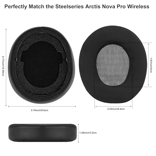 Ersatz-Ohrpolster für SteelSeries Arctis Nova Pro Wireless, Kühlgel-Ohrpolster für Nova Pro Wireless Kopfhörer Zubehör (Nicht kompatibel mit Pro Wired) - Schwarz Bild 6