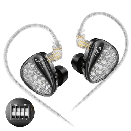 KINBOOFI KZ ZA12 In-Ear-Kopfhörer, 2DD und 4BA Hybrid-In-Ear-Monitore, 4-stufiger Tuning-Schalter, IEM-Kopfhörer, leistungsstarker bassbetriebener Sound, geräuschisolierende kabelgebundene Kopfhörer Bild 1