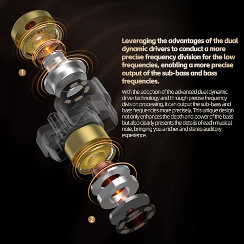 KINBOOFI KZ ZA12 In-Ear-Kopfhörer, 2DD und 4BA Hybrid-In-Ear-Monitore, 4-stufiger Tuning-Schalter, IEM-Kopfhörer, leistungsstarker bassbetriebener Sound, geräuschisolierende kabelgebundene Kopfhörer Bild 5