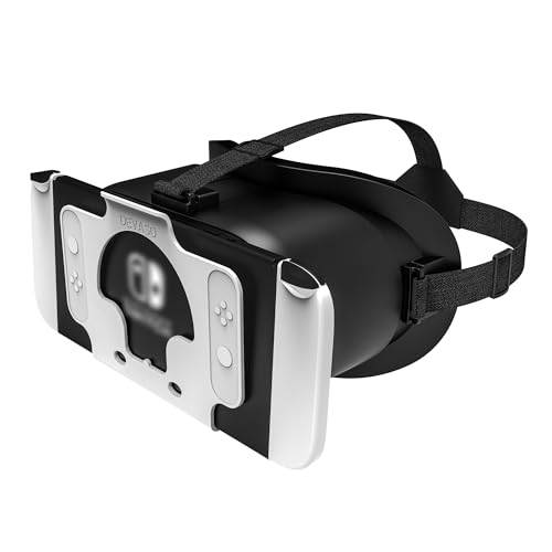 VR-Headset für Nintendo Switch OLED & Switch - Verstellbare HD-Linsen & Kopfband, Bequeme 3D-Brille für Zelda, Mario Odyssey, Smash Bros VR-Gaming (Schwarz) Bild 1