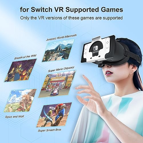 VR-Headset für Nintendo Switch OLED & Switch - Verstellbare HD-Linsen & Kopfband, Bequeme 3D-Brille für Zelda, Mario Odyssey, Smash Bros VR-Gaming (Schwarz) Bild 5