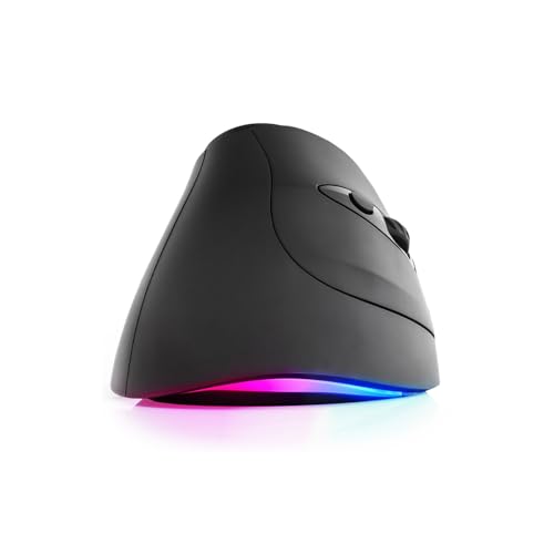 Spacetronik 2.4G Wireless Vertikale Ergonomische Maus, 4000 DPI, Bluetooth 5.0, RGB-Beleuchtung, 9 Tasten, Vertical Ergonomic Optical Mouse Kabellos für Windows, Laptop, PC Bild 3