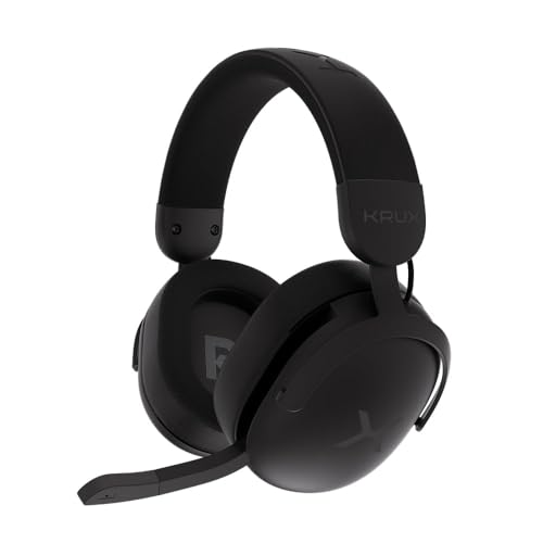 KRUX Crave Pro Wireless, Kabellose Kopfhörer für Gamer, versenkbares Mikrofon, 2,4 GHz, BT, USB Typ C, Verstellbarer Kopfbügel, Hybrid-Ohrpolster, Gewicht 299 g Bild 1