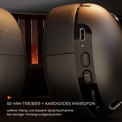 KRUX Crave Pro Wireless, Kabellose Kopfhörer für Gamer, versenkbares Mikrofon, 2,4 GHz, BT, USB Typ C, Verstellbarer Kopfbügel, Hybrid-Ohrpolster, Gewicht 299 g Bild 6