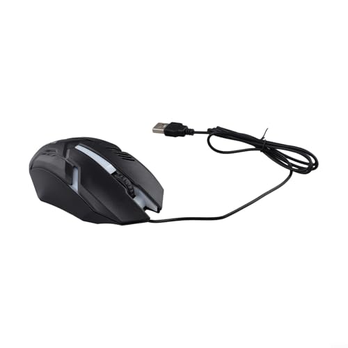 ReachMall Optische Gaming-Maus mit USB-Kabel, ergonomisches Design und 1600 DPI-Sensor für Komfort und Kontrolle, Schwarz Bild 2