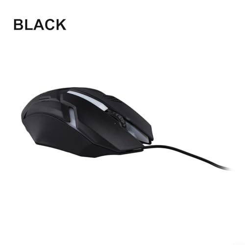 ReachMall Optische Gaming-Maus mit USB-Kabel, ergonomisches Design und 1600 DPI-Sensor für Komfort und Kontrolle, Schwarz Bild 3