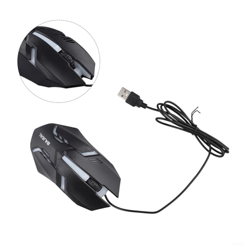 ReachMall Optische Gaming-Maus mit USB-Kabel, ergonomisches Design und 1600 DPI-Sensor für Komfort und Kontrolle, Schwarz Bild 6