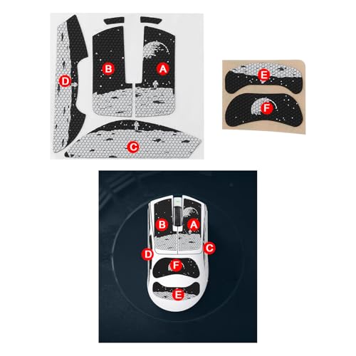 EMSea Rutschfeste Maus-Griptape-Aufkleber, kompatibel mit Razer, kompatibel mit Viper V3 Pro, für verbesserte Gaming-Präzision, vorgeschnittene und schweißbeständige Haut, Erdmuster, 2 Stück Bild 4