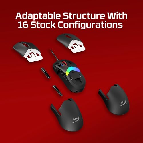 HyperX Pulsefire Saga Gaming Maus – Modulare Gaming-Maus, bis zu 26.000 DPI, 8K Polling Rate, HyperX Optical Switches, RGB-Beleuchtung, Leichtgewicht 69g, kompatibel mit PC, PS5 & Xbox, Schwarz Bild 5
