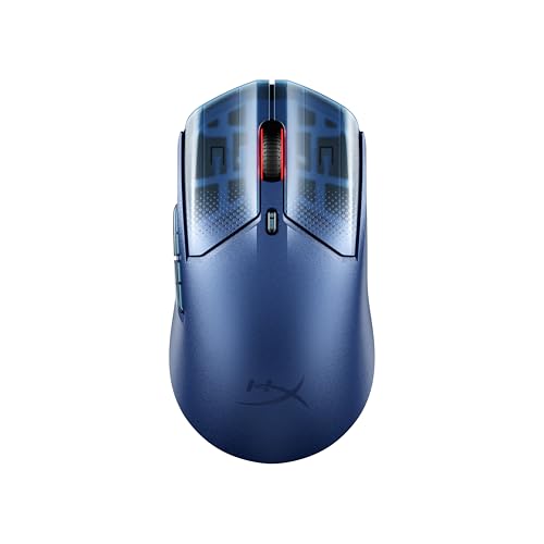 HyperX Pulsefire Haste 2 S Kabellose Gaming-Maus, Magnesiumgehäuse, Ultra-leicht, 64 g, Akku 120 h, Glass Skates, 26 K Sensor, Blau Bild 1