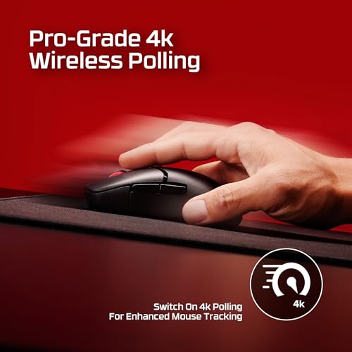 HyperX Pulsefire Saga Pro Wireless Gaming Mouse – 4K Wireless Polling, 2.4GHz und Bluetooth, Modular Design mit 16 Anpassungen, 90h Akkulaufzeit, 72g Ultraleicht, NGENUITY-Software, NVIDIA Reflex Bild 3