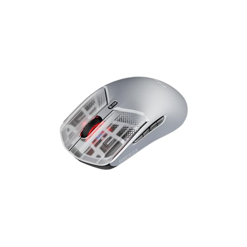 HyperX Pulsefire Haste 2 S Kabellose Gaming-Maus, Magnesiumgehäuse, Ultra-leicht, 64 g, Akku 120 h, Glass Skates, 26 K Sensor, Silber Bild 2