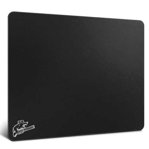 SIROOLAC 2.0 Gaming-Mauspad aus gehärtetem Glas,Für FPS-Spiele,Volldeckende Grundierung,Ätzverfahren,1,6 mm dünne Glasschicht,Neues Schießerlebnis(Schwarz,300mm*350mm) Bild 1