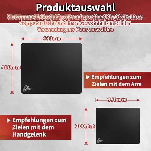 SIROOLAC 2.0 Gaming-Mauspad aus gehärtetem Glas,Für FPS-Spiele,Volldeckende Grundierung,Ätzverfahren,1,6 mm dünne Glasschicht,Neues Schießerlebnis(Schwarz,300mm*350mm) Bild 6