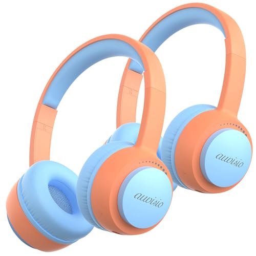auvisio Jungen-Kopfhörer: 2er-Set Bluetooth Kinderkopfhörer, XXL-Lautstärkebegrenzung, BT5.3 (Mädchen-Kopfhörer, Kabellose Gaming, TV) Bild 1