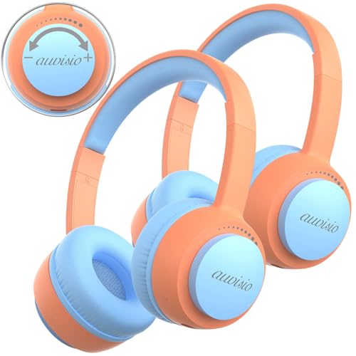 auvisio Jungen-Kopfhörer: 2er-Set Bluetooth Kinderkopfhörer, XXL-Lautstärkebegrenzung, BT5.3 (Mädchen-Kopfhörer, Kabellose Gaming, TV) Bild 2