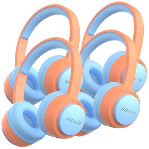 auvisio Kopfhörer für Jungen: 4er-Set Bluetooth Kinderkopfhörer, XXL-Lautstärkebegrenzung, BT 5.3 (Reise Kopfhörer, Wireless Over Ear, TV) Bild 1