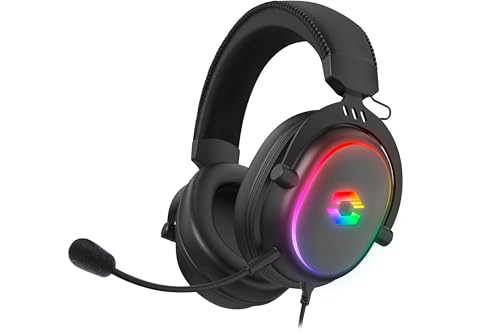 Speedlink CONUX - RGB Gaming Headset mit Mikrofon für PC PS5/PS4/ Xbox Series X/S/Switch, RGB Beleuchtung, kabelgebunden mit Kabel 3,5mm Klinke, Y-Adapter, schwarz Bild 2