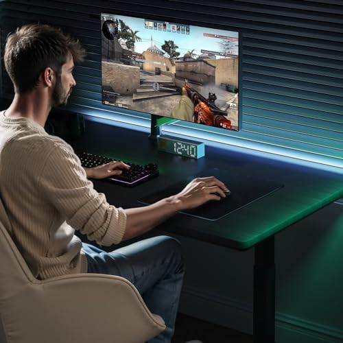 DAWNTREES Glas-Gaming-Mauspad, genaue und schnelle Mausverfolgung, gehärtetes Glas, rutschfeste Gummiunterseite, Mauspad für Gamer, Büro und Zuhause, Schwarz Bild 5