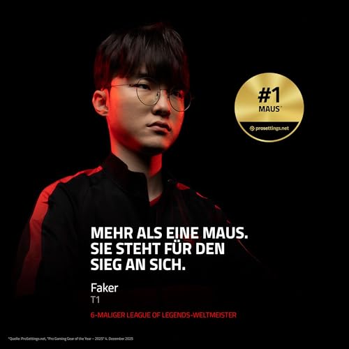 Razer Viper V3 Pro Faker Edition - Ultraleichte kabellose Esports Gaming-Maus - 8K Hz HyperPolling (54g leichtes Design, Focus Pro Sensor 35K DPI, HyperSpeed Wireless, 95 Stunden Akkulaufzeit) Faker Bild 2