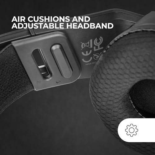 Mars Gaming MH-Strike, Gaming-Headset FRGB Rainbow, Ergonomie Design, 50mm Neodym-Treiber, Klappbares Mikrofon, Integrierte Steuerung, Air-Ohrpolster, Verstellbarer Kopfbügel, Multiplattform, Schwarz Bild 4