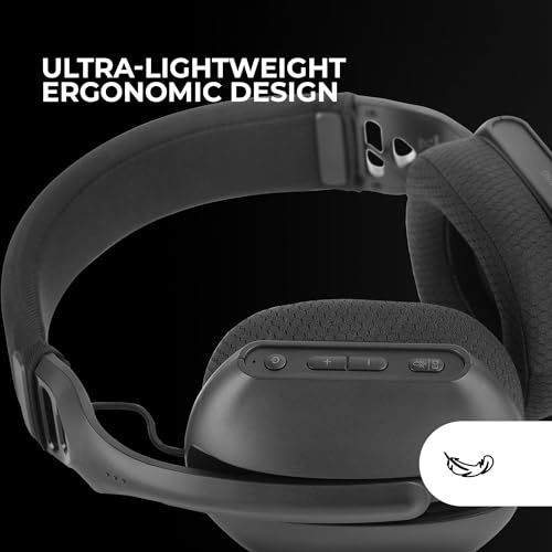 Mars Gaming MHW-PRO, Kabelloses Gaming-Headset ARGB Flow, 3D Surround Sound 7.1, Bluetooth 5.3 + 2.4GHz + 3,5-mm-Klinke, Ultraleichtes Ergonomisches Design, Duales Mikrofon, Multiplattform, Schwarz Bild 4
