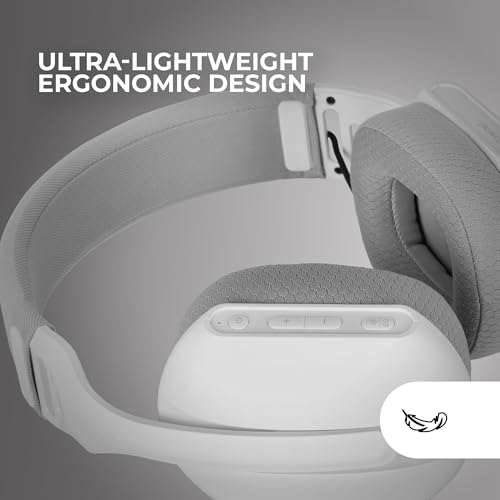 Mars Gaming MHW-PRO, Kabelloses Gaming-Headset ARGB Flow, 3D Surround Sound 7.1, Bluetooth 5.3 + 2.4GHz + 3,5-mm-Klinke, Ultraleichtes Ergonomisches Design, Duales Mikrofon, Multiplattform, Weiß Bild 4