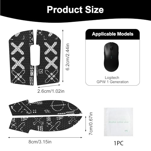 Mouse Grip Tape Set kompatibel mit Logitech G Pro Wireless X Superlight Griptape Gaming Mouse Ultrathin Schweißabsorbierend rutschfest Selbstklebend 0.5mm Gaming Maus Zubehör Griffband Valentinstag Bild 2
