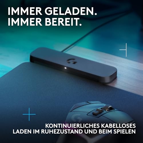 Logitech G POWERPLAY 2, Kabelloses Lade-Mauspad für kompatible Gaming-Mäuse, 34,5 x 28,4 cm, 3,5 mm Höhe, für PC/Mac – Schwarz Bild 2
