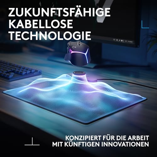 Logitech G POWERPLAY 2, Kabelloses Lade-Mauspad für kompatible Gaming-Mäuse, 34,5 x 28,4 cm, 3,5 mm Höhe, für PC/Mac – Schwarz Bild 4