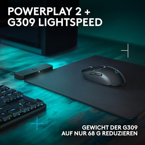 Logitech G G309 Lightspeed Kabellose Gaming-Maus + POWERPLAY 2 kabelloses Ladesystem, unbegrenzt aufladbar, leichte kabellose Gaming-Maus mit einem Gewicht von 68 g,LIGHTFORCE Hybrid-Switches, PC/Mac Bild 2