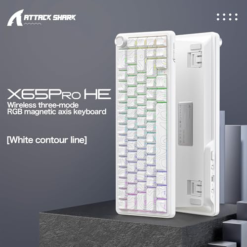 ATTACK SHARK X65PRO HE Rapid Trigger Keyboard, Magnetic Gaming Keyboard, Magnetic Switch, Tri-Mode, 0.01mm RT Accuracy, 0.125ms Latency, 8K Polling Rate, 128K Scan Rate, Dye-sub PBT Keycap Bild 3
