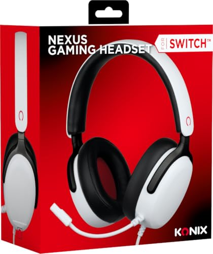 Konix Kabelgebundener ohrumschließendes Gaming-Headset für Nintendo Switch 2 - Mikrofon - 40 mm-Lautsprecher - 3,5 mm Klinke - 1,5 m Kabel - Weiß Bild 6