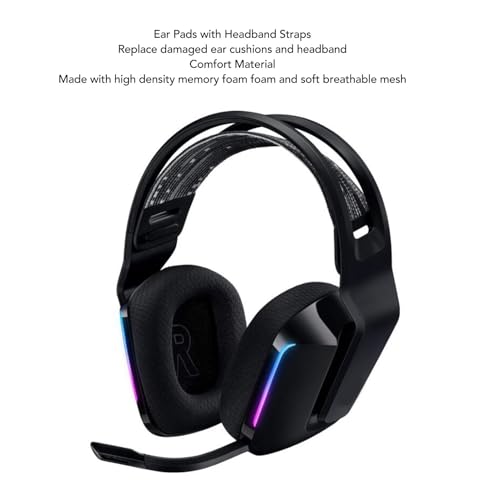Headset-Ohrpolster für G733, Kopfhörer-Ersatzkopfbügel für G335, Kopfband-Kopfpolster-Reparaturset für G733 Wireless G335 Wired Gaming Headset (Black) Bild 3