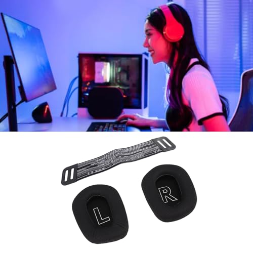 Headset-Ohrpolster für G733, Kopfhörer-Ersatzkopfbügel für G335, Kopfband-Kopfpolster-Reparaturset für G733 Wireless G335 Wired Gaming Headset (Black) Bild 4